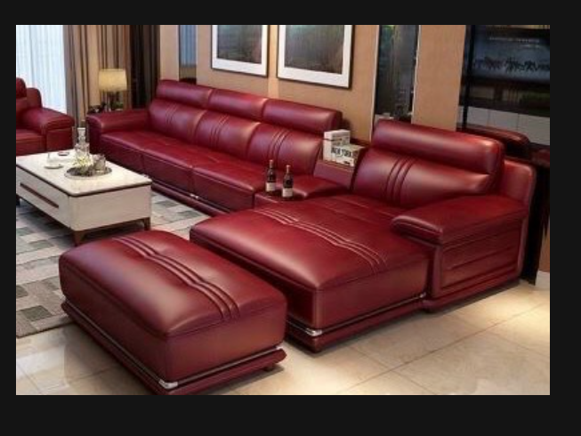 Sofa giường da đỏ cao cấp